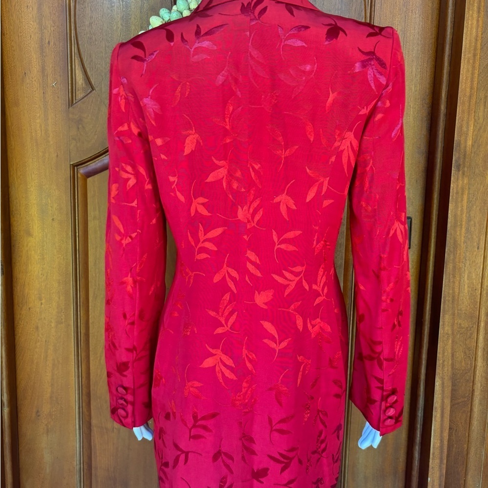 Red Hugo Buscati long floral print jacket - Picture 5 of 9